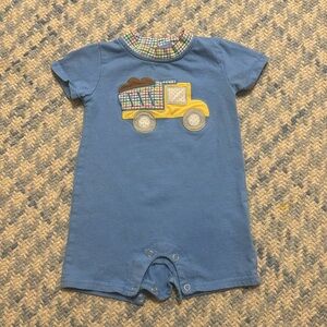 Trotter Street Kids Sz 12 Months Dump Truck Romper